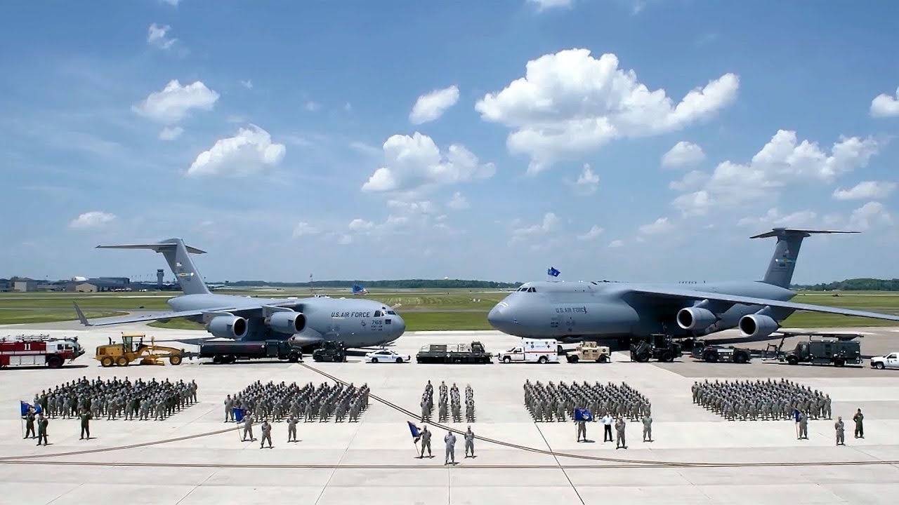 Dover Air Force Base — airfield formation with C-5 and C-17 aircraft