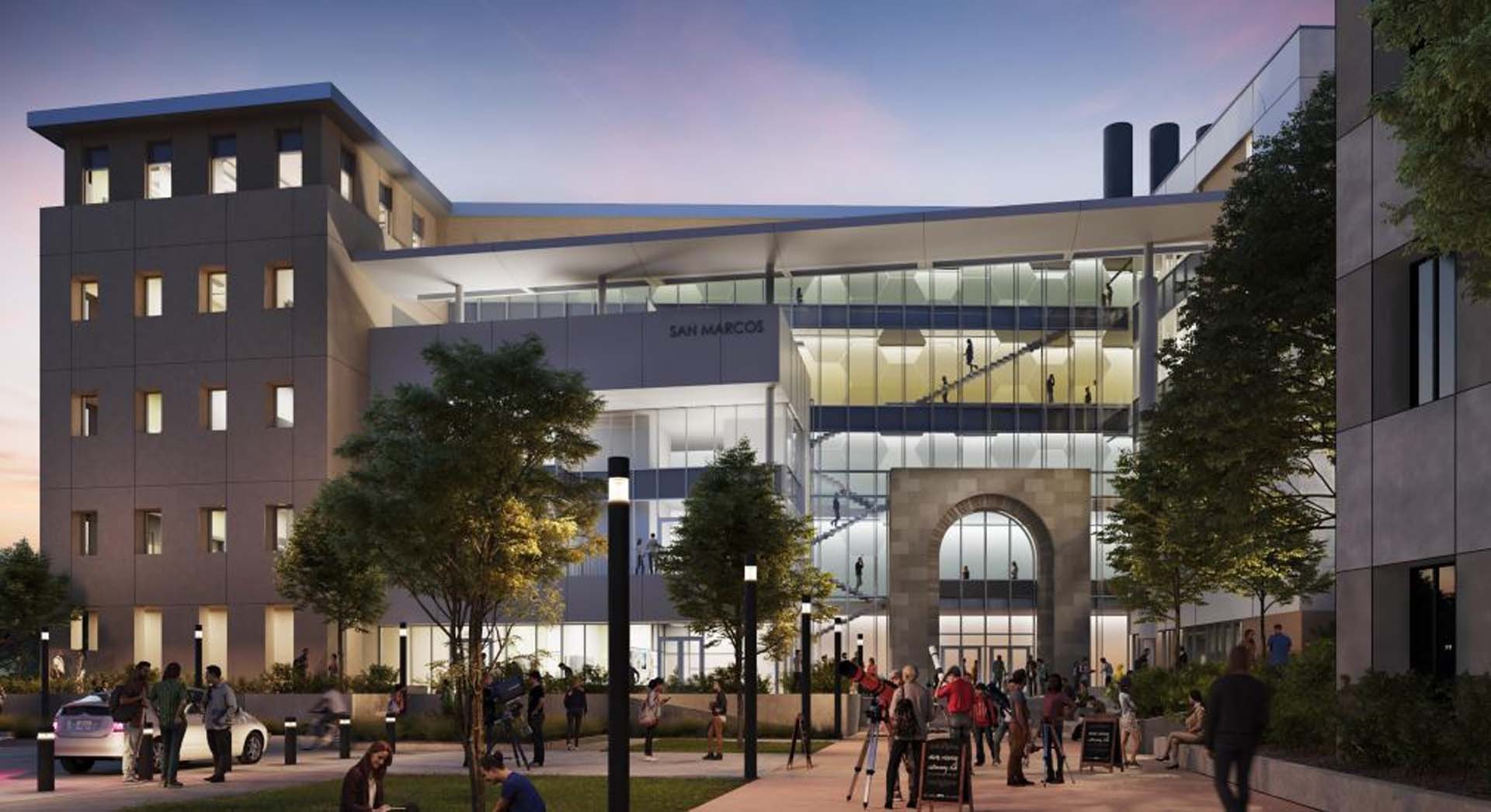 Glendale Community College — San Marcos building dusk rendering