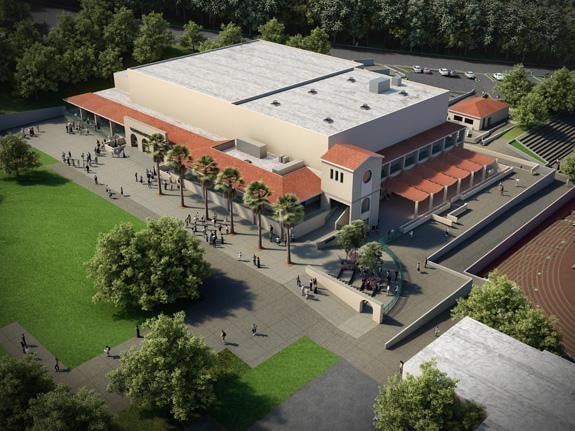 Glendale Community College Athletic Center — aerial architectural rendering of the renovated facility